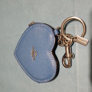 Coach Blue Coin Pouch Bag Charm Keychain